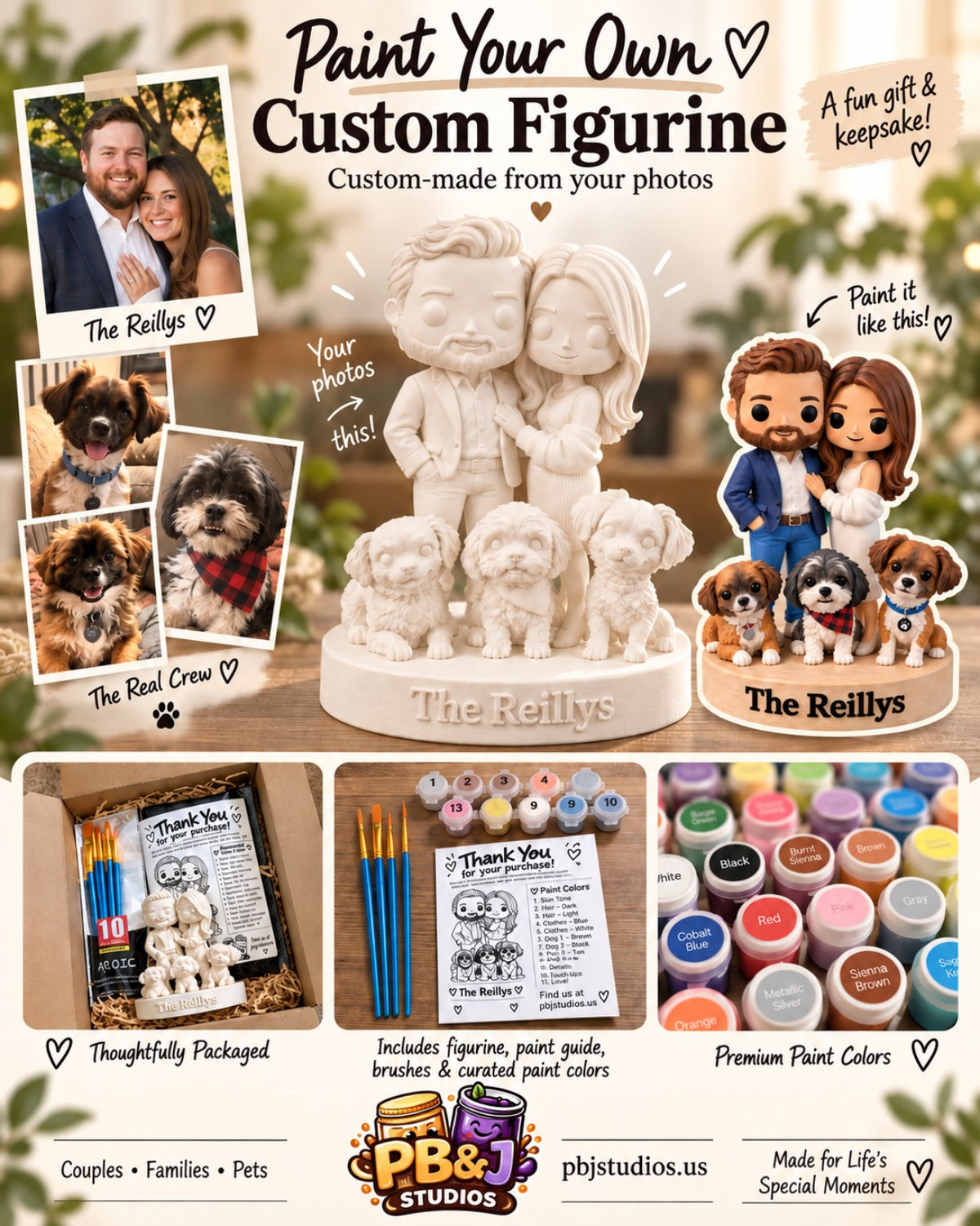 Paint Your Own Custom Figurine Kit by PB&J Studios