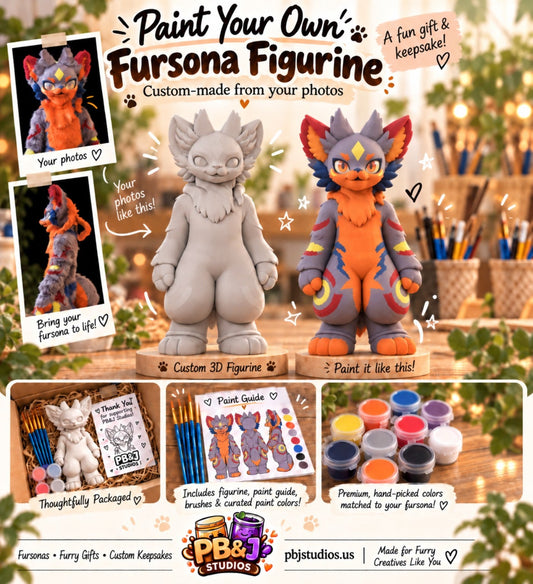 Paint Your Own Custom Fursona Figurine Kit by PB&J Studios