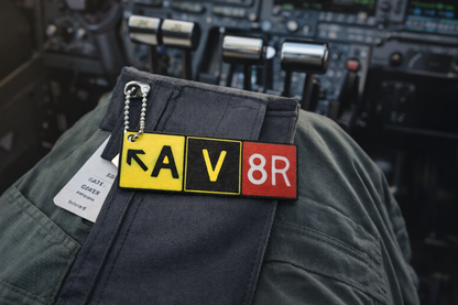 AV8R aviation keychain shown from another angle